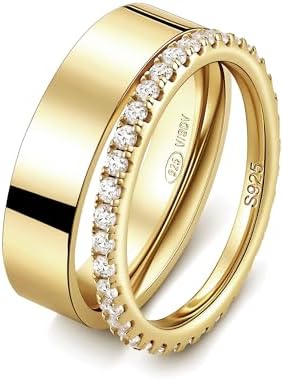 Lirzxin Wedding Ring for Women and Men, Stainless Steel Couple