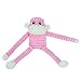 ZippyPaws Crinkle Monkey - Interactive Dog Toys to Keep Them Busy, Squeaky Plush Pet Toy for All Breeds, Cute Gift for Small and Medium Dogs, Contains 1 Round Squeaker - Small, Pink