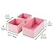 mDesign Fabric Drawer Divider Organizer Bins, Nursery/Bedroom Dresser, Closet, Shelf, Playroom Organization, Hold Clothes, Toys, Diapers, Bibs, Lido Collection, Set of 3, 4 Pack, Pink Herringbone