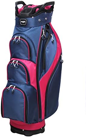 Majek Premium Ladies Navy Blue Pink Golf Bag 9.5 inch 14-way Friendly Separator Top with Putter Sleeve Majek Premium Ladies Navy Blue Pink Golf Bag 9.5 inch 14-way Friendly Separator Top with Putter Sleeve