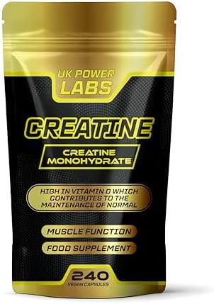 Creatine Capsules 5200mg – High Strength Creatine Monohydrate Capsules for Muscle Growth & Recovery – 240 Vegan Creatine Pills - UK Power Labs