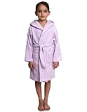 TowelSelections Big Girls’ Robe, Kids Hooded Cotton Terry Bathrobe Cover-up Size 10 Lavender