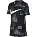 NIKE Boys' Short Sleeve All Over Print Training Top, Black, Large
