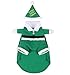Christmas Dog Costumes with Hat Cute Santa Claus Pet Clothes Suit Xmas Outfits for Small Medium Dogs Cats Puppy Cosplay Green, S