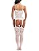 Vextronic Women One Piece Sexy Lingerie Crotchless Body Stocking Fishnet Bodysuit White