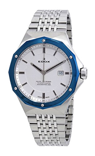 Edox Men s 53005 3BUM AIN Delfin Analog Display Swiss Quartz Silver Watch