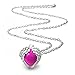Eudora Harmony Bola Angel Wing Heart Cage Musical Chime 20mm Pendant Necklace,30'' Chain Deep Pink
