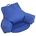 ECR4Kids Relax-N-Read Bean Bag Back Pillow Chair with Storage Pockets, Blue