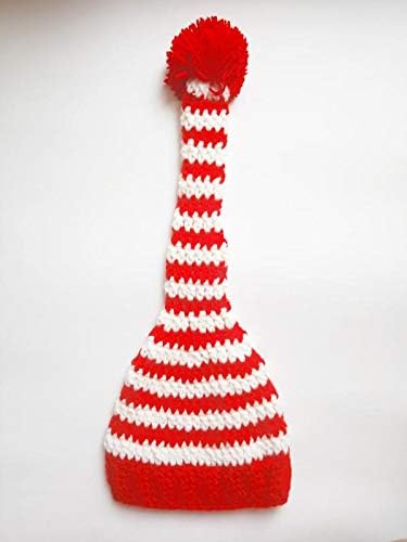 Long Tail Red and White Cap/Costume for Photography Props for Baby 3-18 Months