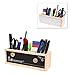 Wooden Desk Organizer / Pen Holder / Office Supplies Caddy with Dual Chalk & Dry Erase Message Boards - MyGift