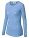 MBJ Womens Lightweight Soft Round Neck Burnout Long Sleeve Shirt