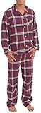Platinum Men's Soft Long Button Down Flannel Pajama Sleepwear Set