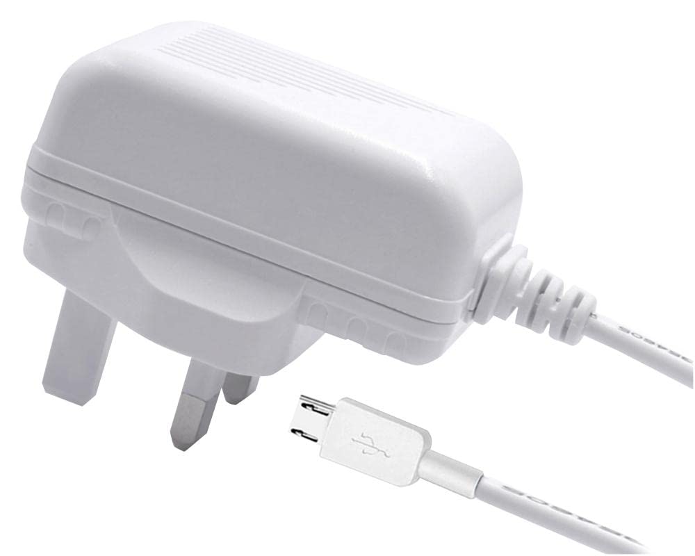 PRO ELEC PELL0240 1.5A, Micro USB Mains Charger with Built in Micro USB Lead, White
