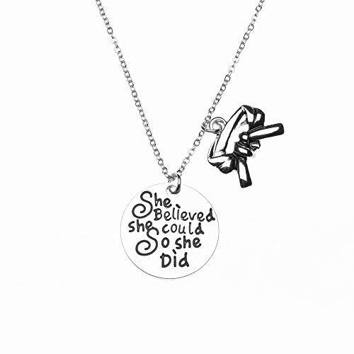 Sportybella Martial Arts Necklace, She Believed She Could So She Did Belt Keychain, Martial Arts Gift - Thumbnail 4