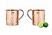 Premium Moscow Mule Copper Unlined Mug, 100 Percent Pure Solid Copper (16-Ounce, Hammered, Set of 2)