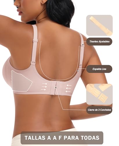 Ganado Women's Wireless Bra Lace Padded Comfort Seamless Push up Bralette
