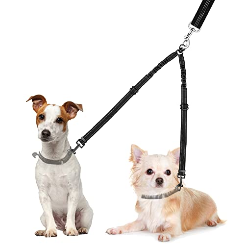 AUTOWT Double Dog Leash, No Tangle 360° Swivel Rotation Reflective