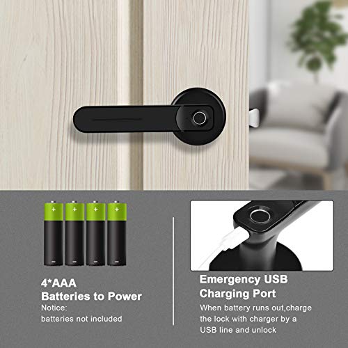 KPP Fingerprint Door Lock, Smart Lock Biometric Keyless Entry Door Knobs for Bedroom Door Lock, Apartment and Office… - Image 4