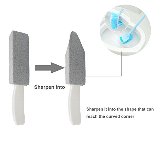 image for Comfun Toilet Bowl Pumice Cleaning Stone with Handle Stains and Hard W