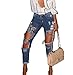 Popbop Women's Skinny Faded Ripped Casual Slim Denim Cotton Jeans