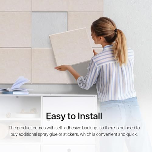 MANYUK 12 Pack Acoustic Panels, Acoustic Foam Sound Absorbing Self-Adhesive for Wall, High Desnsity Soundproof Wedges for Studio Home Office, 30 * 30 * 1Cm