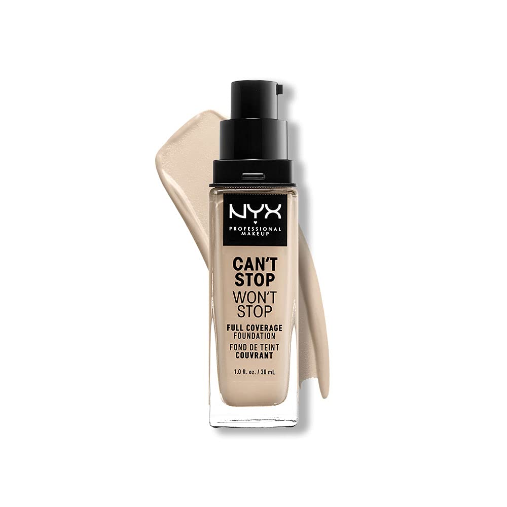 NYX Professional Makeup Can't Stop Won't Stop Full Coverage Foundation, Long Lasting, Waterproof, Vegan Formula, Matte Finish, Shade: Fair
