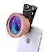 VICTONY Phone Lenses Kit Professional HD Phone Lens,0.45x 110° Wide Angle + 10x Macro Clip-on Cell Phone Camera Lenses Kit for iPhone/iPad/Samsung & Most Smartphones (Rose Gold)