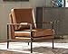 Signature Design by Ashley Peacemaker Mid-Century Modern Faux Leather Accent Chair, Brown