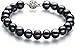 Kaitlyn Black 8-9mm A Quality Freshwater 925 Sterling Silver Cultured Pearl Bracelet For Women-7 in length