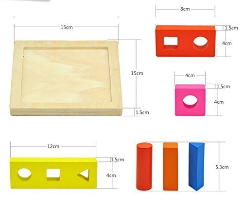 Vidatoy Classic Wooden Sort and Match Stacking Board For Children