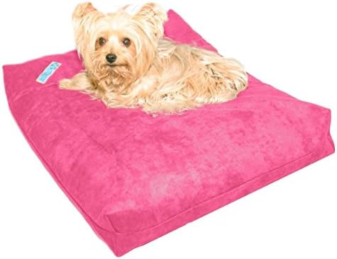Five Diamond Collection Shredded Memory Foam Orthopedic Bed with Removable Washable Cover and Water Proof Inner Fabric, Small (25-Inch-by- 20-Inch), Hot  Pink  Microfiber, for Dogs