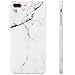 KINFUTON Compatible iPhone 7 Plus Case,iPhone 8 Plus Case,White Marble Women Girls Men Soft Silicon Rubber Clear Bumper Glossy TPU Slim Fit Cute Protective Phone Case for iPhone 7 Plus iPhone 8 Plus
