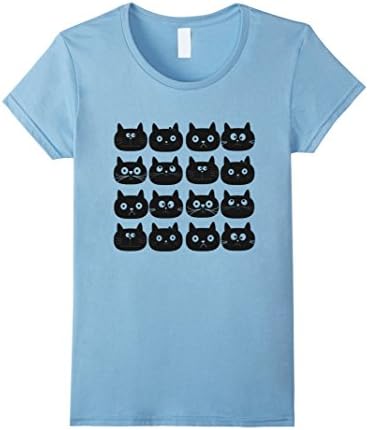 Women's The Many Faces of My Cat T-Shirt Large Baby Blue