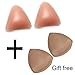 TopBine Women Fashion Triangle Bikini Top Silicone Bra Removable Smart Cups Pad Inserts (A/B CUP, Beige)