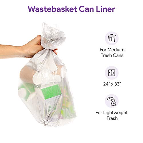 1216 Gallon Clear Garbage Can Liners, 250 Count Medium Large Trash