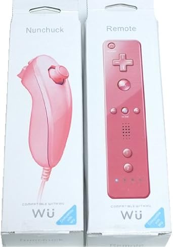 Amazon Wii 専用 カラー リモコン ヌンチャク セット ピンク コントローラー ハンドル ジョイスティック