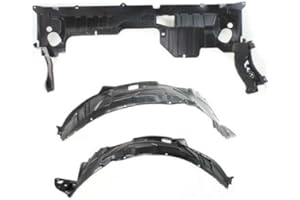 Parts N Go 2001-2003 Civic Fender Liner Pair with Undercover Splash Guard Set - 74111S5AA00, 74151S5A000
