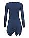 Made by Johnny MBJ Womens Long Sleeve Knot Baby Doll Tunic Top XL Navy