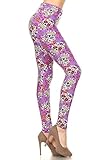Print Leggings Sugar Skull Moustache (G007PP-PLUS)