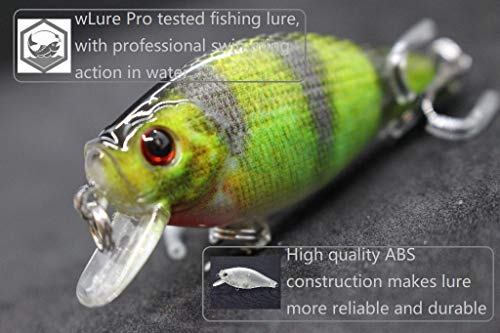 wLure Large Profile 2 1/2 inch Crankbait for Bass Fishing Bass Lure Fishing Lure with Free Tackle Box HC547KB