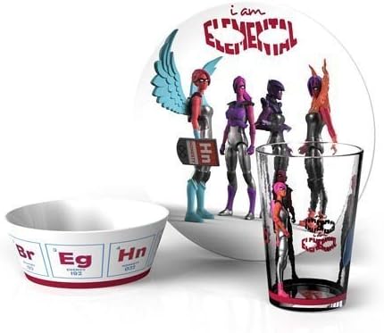IAmElemental Bpa Free Melamine Children'S Tableware Set, 3-Piece