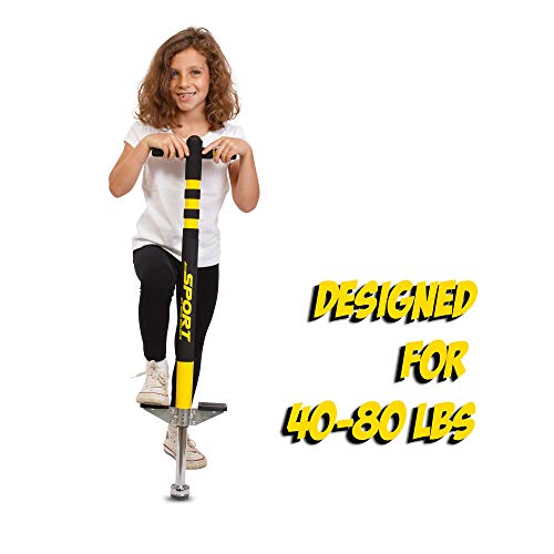 Bounce Soft Easy Grip Sport Pogo Stick for 59 Years Age, Black and