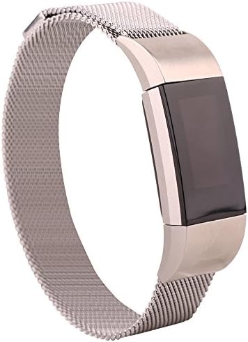 Bands for Fitbit Charge 2 Tracker by Coobar,Dress up for work！Stainless Steel Adjustable(Small Sliver)