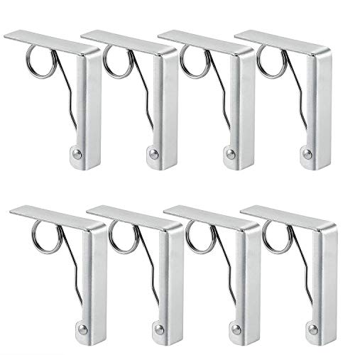 TLBTEK 8 pcs Spring Stainless Steel Picnic Tablecloth Clamps Clips to Hold Tablecloth in Place,Outdoor Large Camping Tablecloth Table Cloth Clips Holders Picnic Tables Patio Party Dining BBQ Banqu