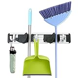 Homga Broom Mop Holder Organizer Garage Storage Hooks Multifunctional Wall Mounted Organizer Gardening Shed Tool Rack with 2 Position 3 Hooks