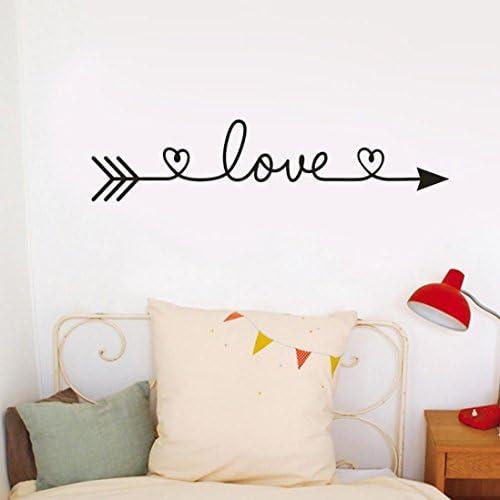 Wall Stickers, SYY Love Arrow Quote Stickers DIY Wall Stickers Quotes Wall Stickers Removable Art Vinyl Quote Wall Sticker Decal Mural Home Room Wall Decoration (Black, 60cm x13cm)