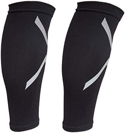 Calf Compression Sleeve, JAMIK Footless Socks Shin Splint / Leg Compression Sleeves Calves &amp; Leg Cramps for Runners (1 Pair)