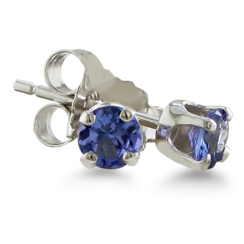 4mm Tanzanite Stud Earrings Crafted in Sterling Silver 1/2ct tgw