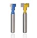 Bestgle 2Pcs T-Slot Cutter Router Bit Slotting Milling Woodworking Cutter for 3/8