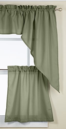 Lorraine Home Fashions Ribcord Swag Pair, 54-Inch x 38-Inch, Sage
